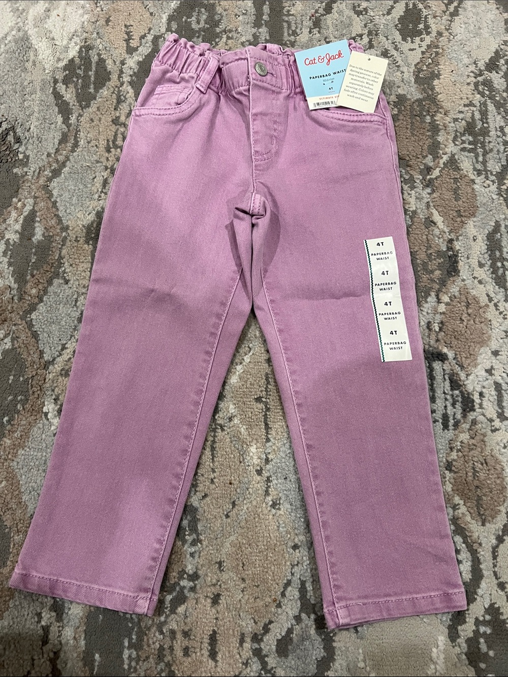 Cat & Jack Lavender-Pink Elastic Waist Girls' Jeans